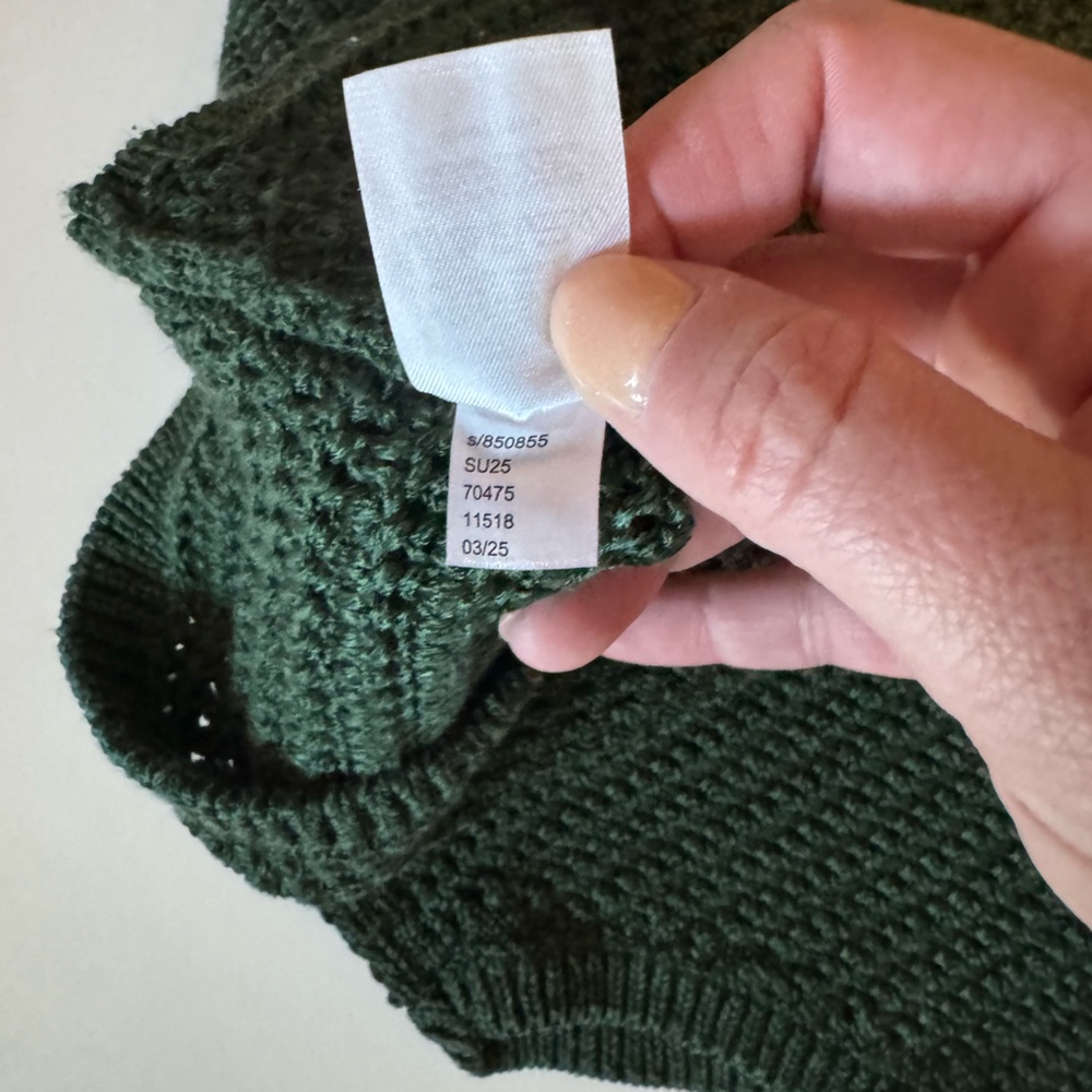 Ann Taylor Dark Green Open Stitch Sweater Shell - Picture 7 of 7